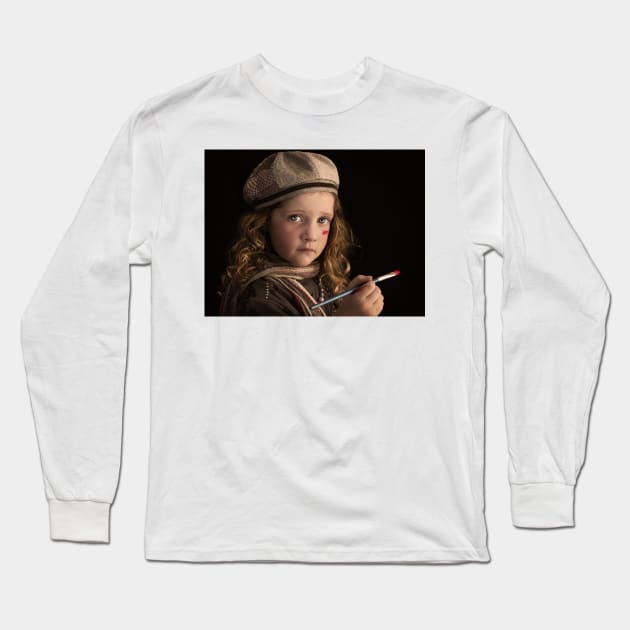 Can I finish my painting now? Long Sleeve T-Shirt by micklyn